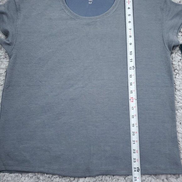 Tommy John Women's Waffle Lounge Tee Shirt Top Gray Size Medium Short Sleeve - Picture 7 of 7